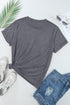 Soft Stretch Solid Crew Neck Rolled Cuff Relaxed Tee