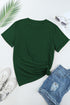 Soft Stretch Solid Crew Neck Rolled Cuff Relaxed Tee