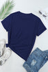 Soft Stretch Solid Crew Neck Rolled Cuff Relaxed Tee