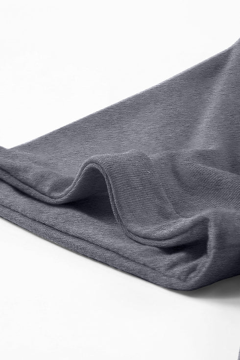 Soft Stretch Solid Crew Neck Rolled Cuff Relaxed Tee