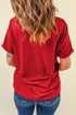 Soft Stretch Solid Crew Neck Rolled Cuff Relaxed Tee