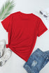 Soft Stretch Solid Crew Neck Rolled Cuff Relaxed Tee