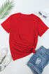 Soft Stretch Solid Crew Neck Rolled Cuff Relaxed Tee