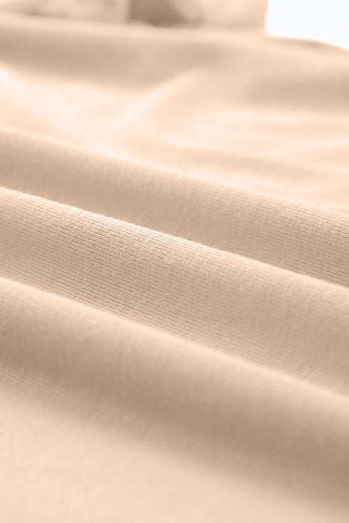 Soft Stretch Solid Crew Neck Rolled Cuff Relaxed Tee