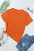 Soft Stretch Solid Crew Neck Rolled Cuff Relaxed Tee