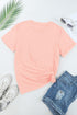 Soft Stretch Solid Crew Neck Rolled Cuff Relaxed Tee