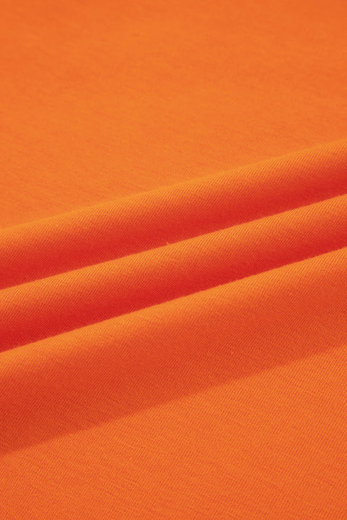 Soft Stretch Solid Crew Neck Rolled Cuff Relaxed Tee