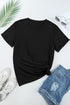 Soft Stretch Solid Crew Neck Rolled Cuff Relaxed Tee