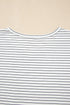 Soft Striped Crew Neck Cap Sleeve Pocket Tee