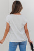Soft Striped Crew Neck Cap Sleeve Pocket Tee