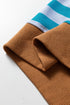 Soft Striped Crew Neck Long Sleeve Ribbed Trim Sweatshirt