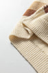 Soft Striped Exposed Seam Drop Shoulder Knit Sweater