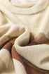 Soft Striped Exposed Seam Drop Shoulder Knit Sweater