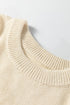 Soft Striped Exposed Seam Drop Shoulder Knit Sweater