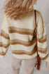 Soft Striped Exposed Seam Drop Shoulder Knit Sweater