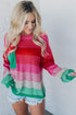 Soft Striped Knit Patch Pocket Pullover Sweater