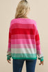 Soft Striped Knit Patch Pocket Pullover Sweater