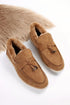 Soft Suede Furry Lined Slip On Flat Shoes