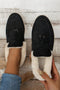 Soft Suede Furry Lined Slip On Flat Shoes