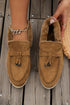 Soft Suede Furry Lined Slip On Flat Shoes