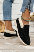 Soft Suede Furry Lined Slip On Flat Shoes