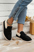 Soft Suede Furry Lined Slip On Flat Shoes