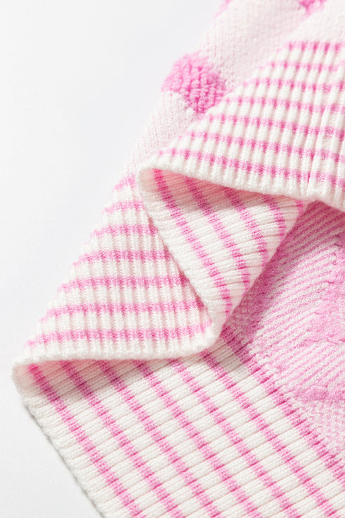 Soft Textured Argyle Pattern Open Front Cardigan