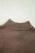 Soft Textured Floral Print Quarter Zip Long Sleeve Sweater