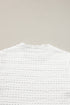 Soft Textured Jacquard Knit Slim Fit Long Sleeve Top