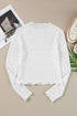 Soft Textured Jacquard Knit Slim Fit Long Sleeve Top