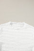 Soft Textured Jacquard Knit Slim Fit Long Sleeve Top