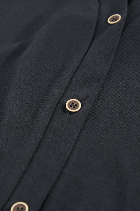 Soft Textured Knit Button Front Long Sleeve Cardigan