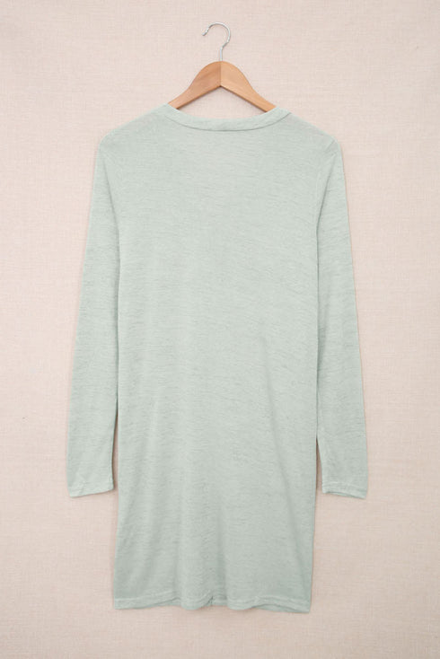 Soft Textured Knit Button Front Long Sleeve Cardigan