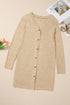 Soft Textured Knit Button Front Long Sleeve Cardigan