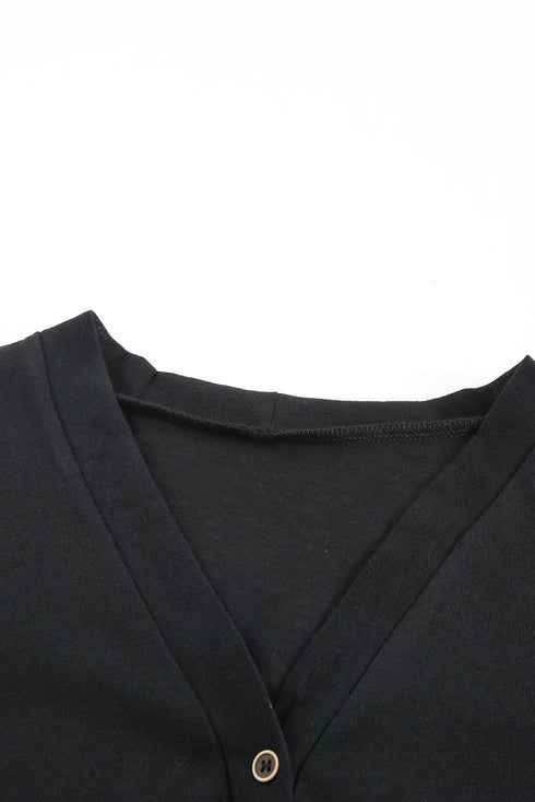 Soft Textured Knit Button Front Long Sleeve Cardigan