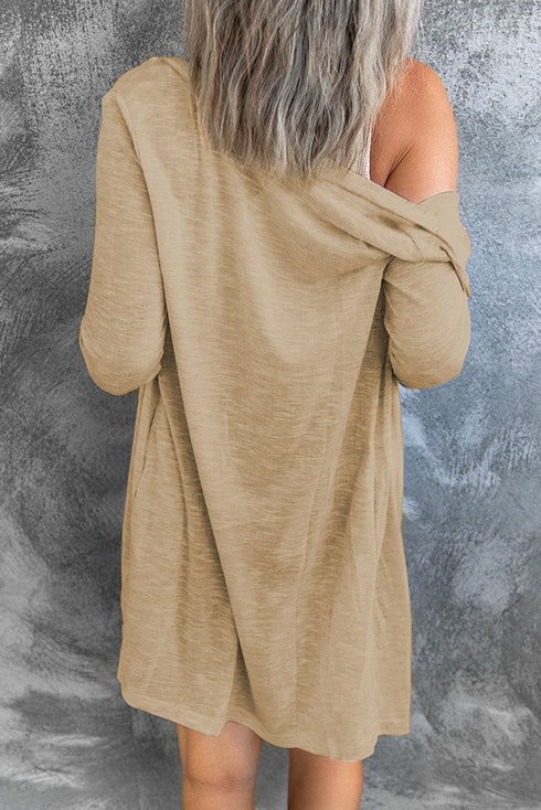 Soft Textured Knit Button Front Long Sleeve Cardigan