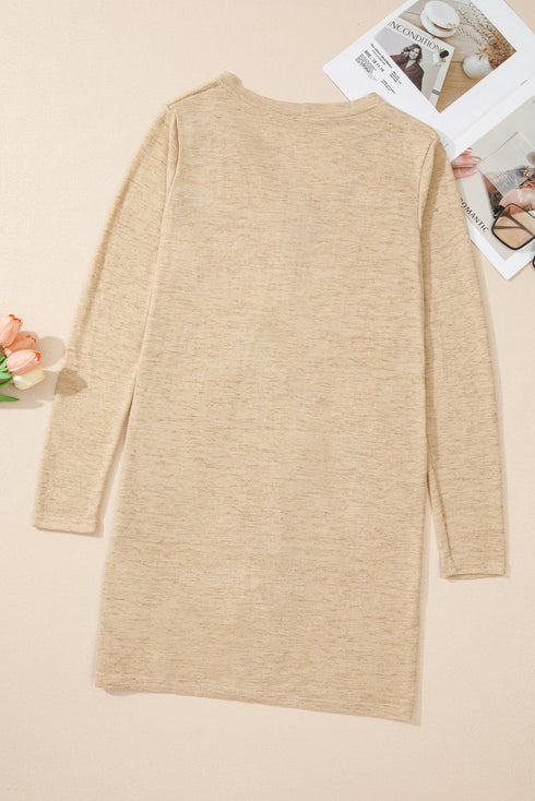Soft Textured Knit Button Front Long Sleeve Cardigan