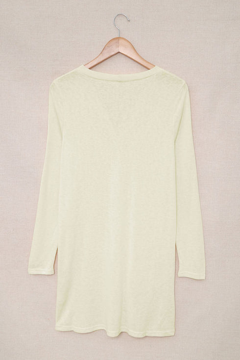 Soft Textured Knit Button Front Long Sleeve Cardigan