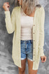 Soft Textured Knit Button Front Long Sleeve Cardigan