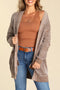 Soft Textured Knit Open Front Pocket Cardigan