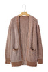 Soft Textured Knit Open Front Pocket Cardigan