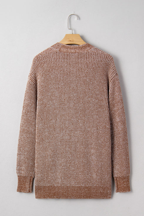 Soft Textured Knit Open Front Pocket Cardigan