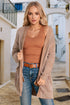 Soft Textured Knit Open Front Pocket Cardigan