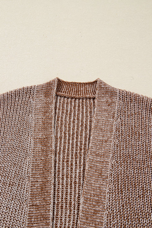 Soft Textured Knit Open Front Pocket Cardigan