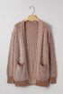 Soft Textured Knit Open Front Pocket Cardigan