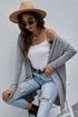 Soft Textured Open Front Long Sleeve Cardigan