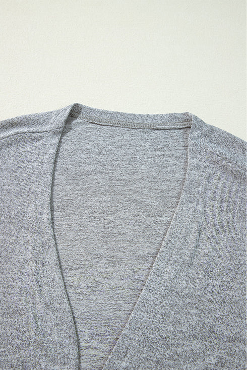 Soft Textured Open Front Long Sleeve Cardigan