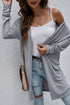 Soft Textured Open Front Long Sleeve Cardigan