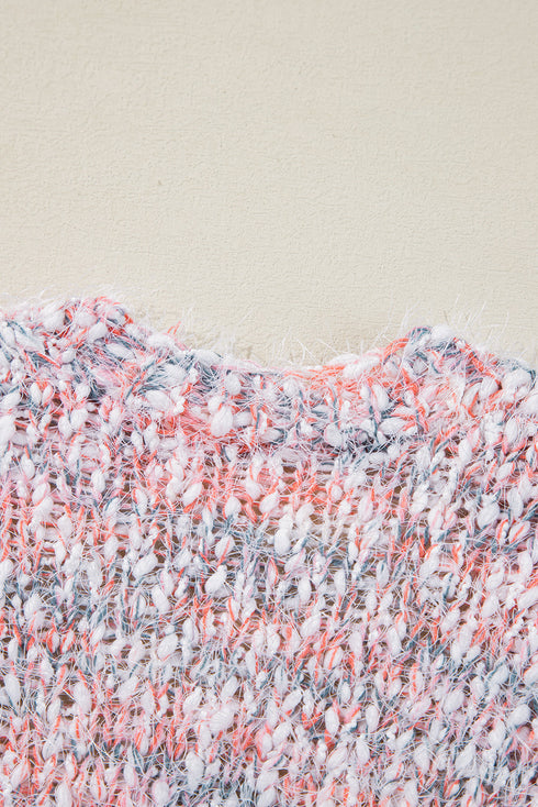 Soft Textured Speckled Open Front Relaxed Fit Cardigan