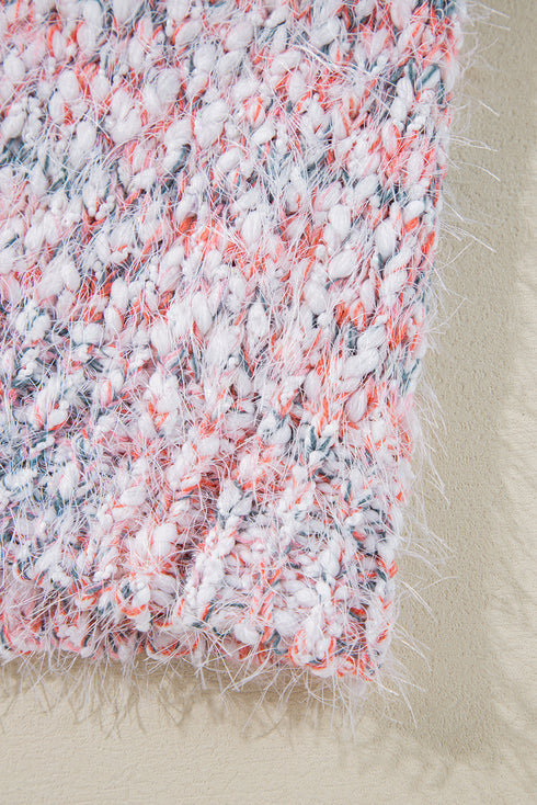 Soft Textured Speckled Open Front Relaxed Fit Cardigan